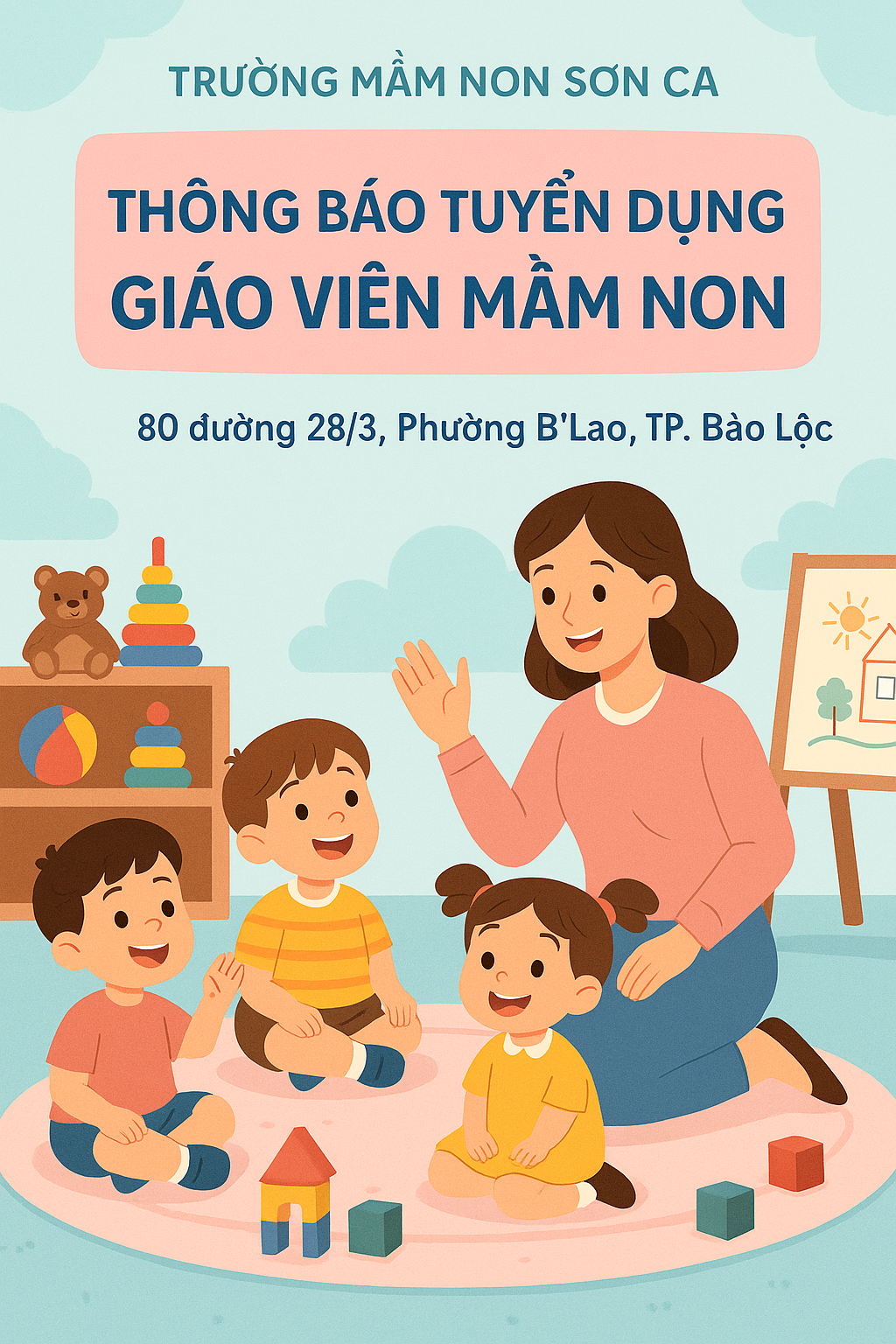 THÔNG BÁO TUYỂN DỤNG GIÁO VIÊN MẦM NON